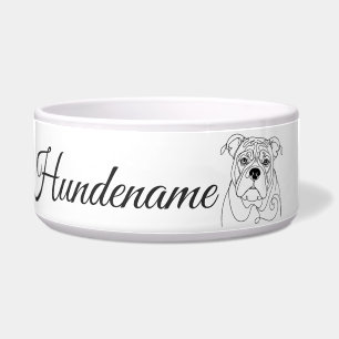 English Bulldog Line Art personalized bowl Napf