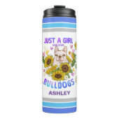 English Bulldog Lover Sonnenblumen Trainer Floral Thermosbecher (Vorderseite)