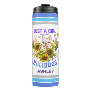 English Bulldog Lover Sonnenblumen Trainer Floral Thermosbecher