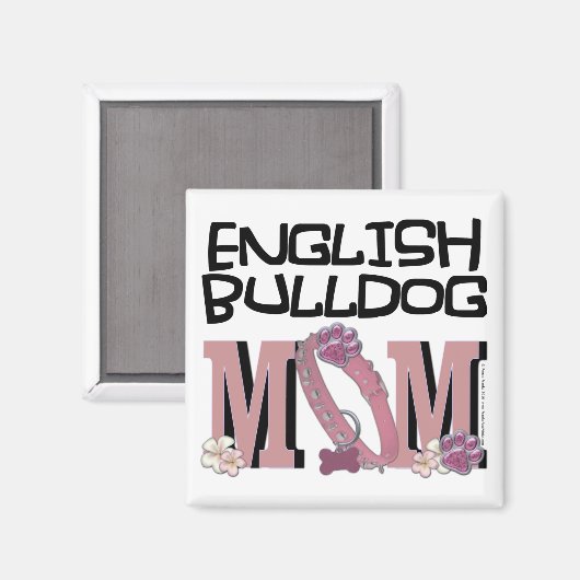 English Bulldog MAMA Magnet (Vorderseite/Rückseite)
