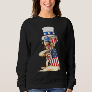 English Bulldog Merica 4. Juli American Sungla Sweatshirt