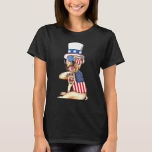 English Bulldog Merica 4. Juli American Sungla T-Shirt