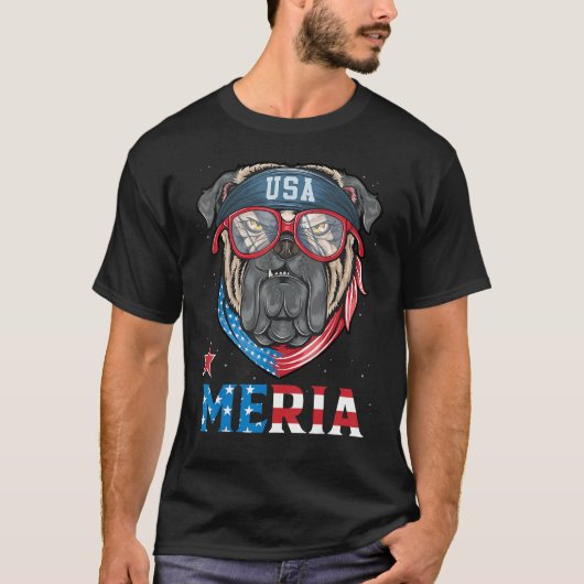 English Bulldog Merica 4th of July Boys Dog Puppy T-Shirt (Vorderseite)