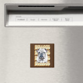 English Bulldog mit Retro-Schriftart Magnet (In Situ (Geschirrspüler))