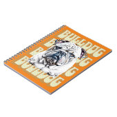 English Bulldog mit Retro-Schriftart Notizblock (Linke Seite)