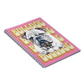 English Bulldog mit Retro-Schriftart Notizblock (Rechte Seite)