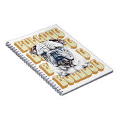 English Bulldog mit Retro-Schriftart Notizblock (Rechte Seite)