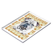 English Bulldog mit Retro-Schriftart Notizblock (Linke Seite)