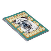 English Bulldog mit Retro-Schriftart Notizblock (Rechte Seite)