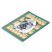 English Bulldog mit Retro-Schriftart Notizblock (Linke Seite)