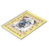 English Bulldog mit Retro-Schriftart Notizblock (Linke Seite)