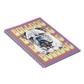 English Bulldog mit Retro-Schriftart Notizblock (Rechte Seite)