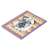 English Bulldog mit Retro-Schriftart Notizblock (Linke Seite)