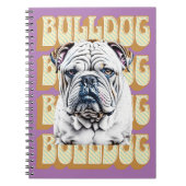 English Bulldog mit Retro-Schriftart Notizblock (Vorderseite)