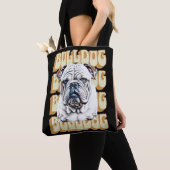 English Bulldog mit Retro-Schriftart Tasche (Von Nahem)
