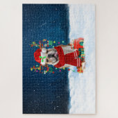 English Bulldog mit Weihnachtsgeschenken Puzzle (Vertikal)