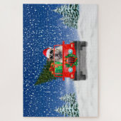 English Bulldog mit Weihnachtsgeschenken Puzzle (Vertikal)