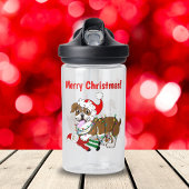 English Bulldog mit WeihnachtsLICHTEN Frohe Weihna Trinkflasche