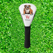 English Bulldog Monogram Golf Headcover