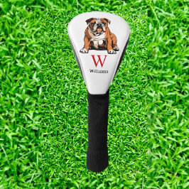English Bulldog Monogram Golf Headcover