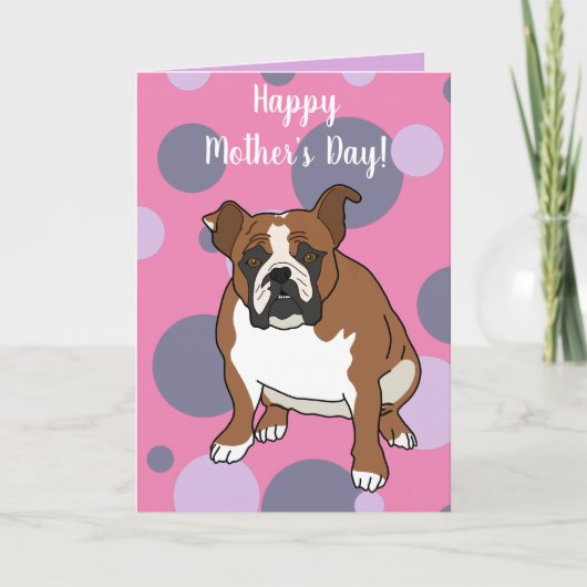 English Bulldog Mother Day Karte (Vorderseite)