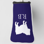 English Bulldog Navy Golf Head Cover Golf Headcover (Rotieren 90)