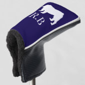 English Bulldog Navy Golf Head Cover Headcover (3/4 Vorderseite)