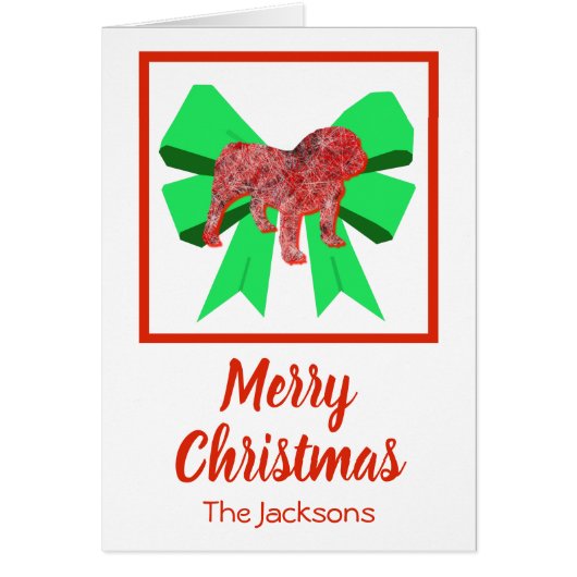 English Bulldog Niedlicher Weihnachtshund & Bow Ca (Vorne)