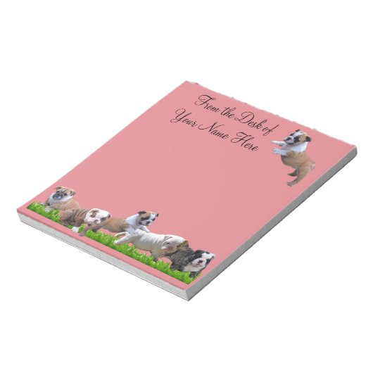 English Bulldog Notizblock (Rotiert)