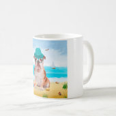 English Bulldog on Beach Kaffeetasse (VorderseiteRechts)