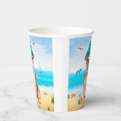 English Bulldog on Beach Pappbecher (Rechts)