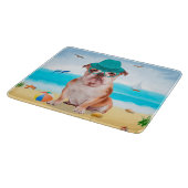 English Bulldog on Beach Schneidebrett (Ecke)