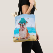 English Bulldog on Beach Tasche (Von Nahem)