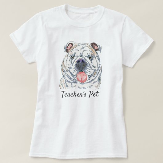 English Bulldog Original Realistisch Zeichnend T-Shirt (Design vorne)