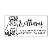 English Bulldog Owner Return Address Dog Owner Rub Gummistempel (Prägung)