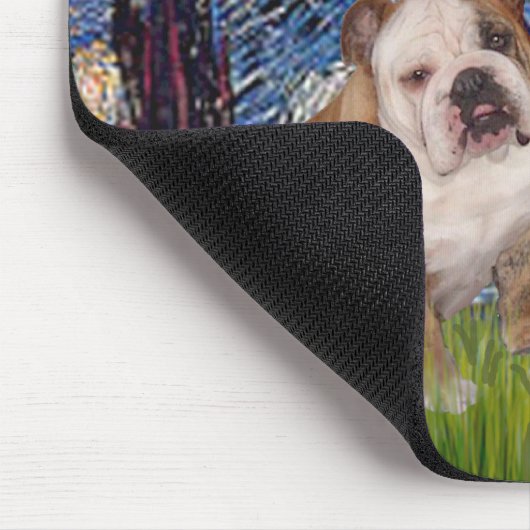 English Bulldog Pair 2 - Starry Night Mousepad (Ecke)