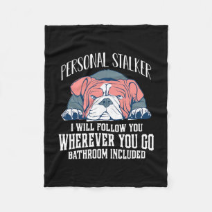 English Bulldog Personal Stalker wird Ihnen folgen Fleecedecke