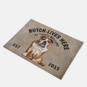 English Bulldog Personalisiert Dog Lover Doormat Fußmatte (Schrägansicht)