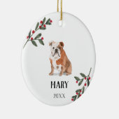 English Bulldog Personalisierte Weihnachtsdekorati Keramik Ornament (Rechts)