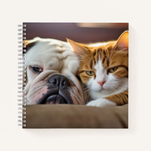 English Bulldog Pet Animal Beauty Warme Cuddle Art Notizblock