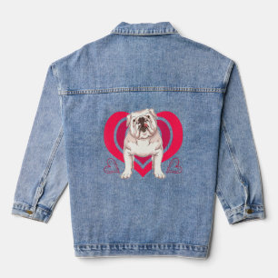 English Bulldog Pet Dog Owner Heart English Bulld Jeansjacke