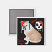 English Bulldog Pirate Magnet (Vorderseite/Rückseite)