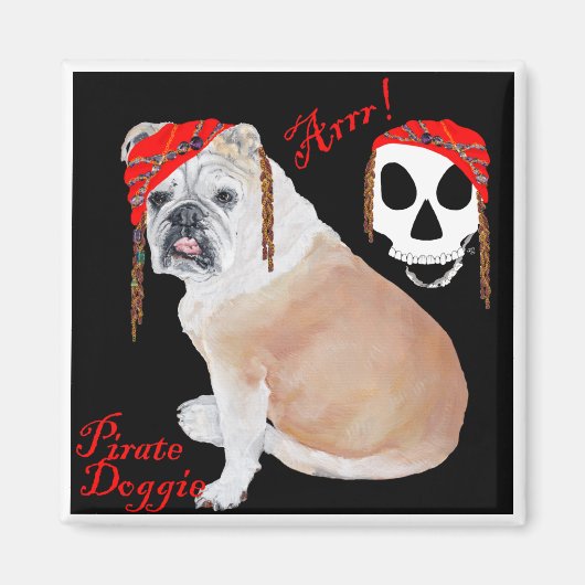 English Bulldog Pirate Magnet (Vorne)