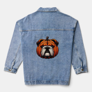 English Bulldog Pumpkin - Halloween Dog Jeansjacke