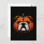 English Bulldog Pumpkin - Halloween Dog Postkarte (Vorne/Hinten)
