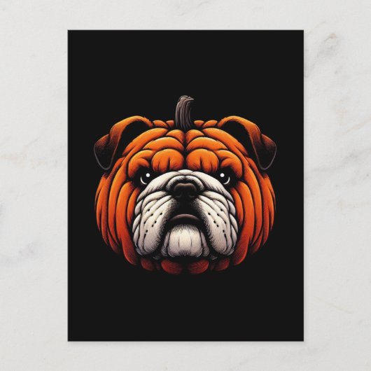 English Bulldog Pumpkin - Halloween Dog Postkarte (Vorderseite)