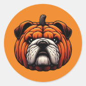 English Bulldog Pumpkin - Halloween Dog Runder Aufkleber (Vorderseite)