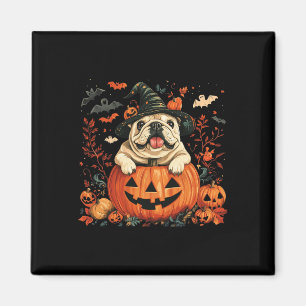 English Bulldog Pumpkin Halloween Erntedank Men Magnet