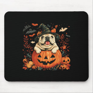 English Bulldog Pumpkin Halloween Erntedank Men Mousepad
