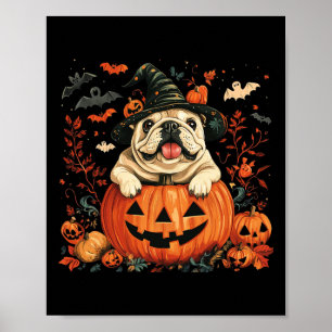 English Bulldog Pumpkin Halloween Erntedank Men Poster